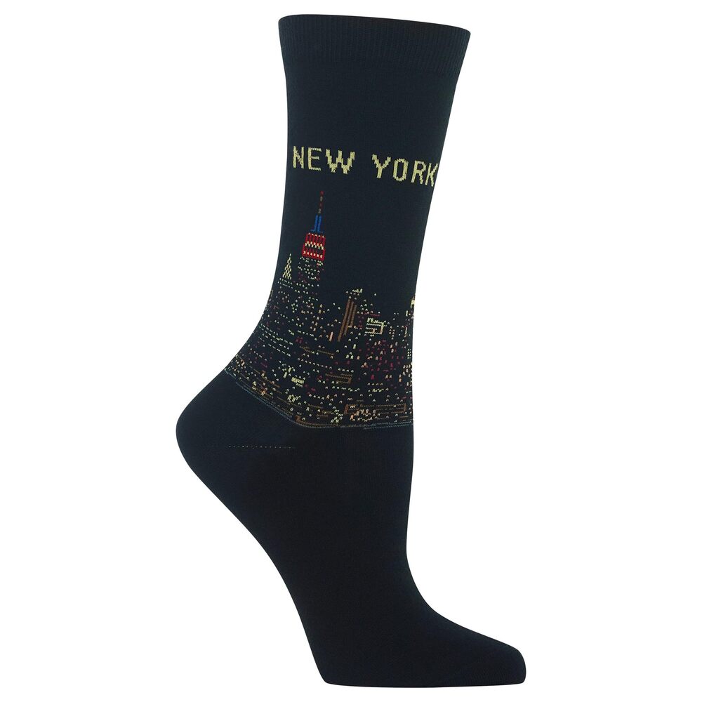 Hot Sox Women's Fun USA Travel & Cities Crew Socks-1 Pair Pack-Cool & Artistic